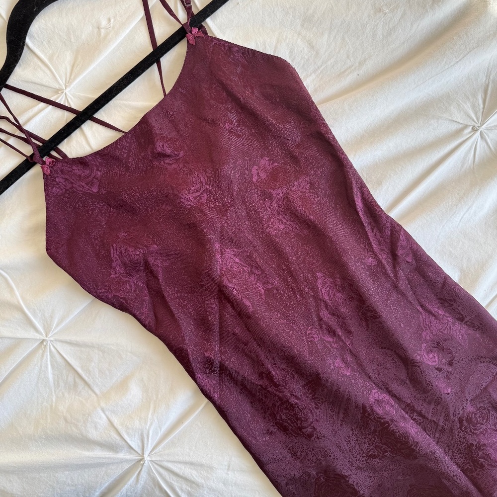 VINTAGE la SENZA rose mini lingerie slip dress